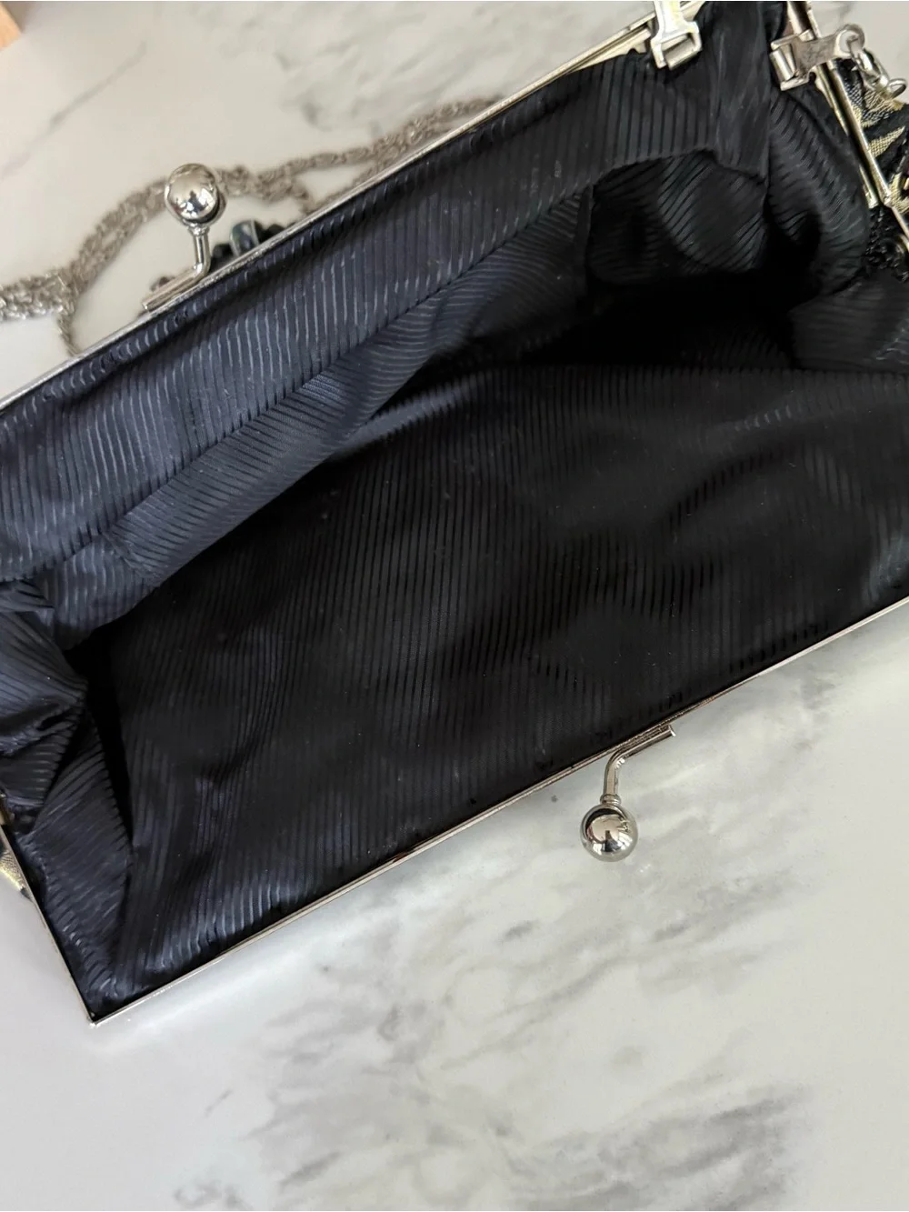 Black Beaded Clutch